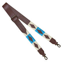 4.5cm Standard Brown Leather Strap w/ Cream & Blue Stitching by Pampeano Accessories Pampeano   