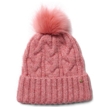 Amelia Cable Knit Beanie Hat - Pink by Failsworth Accessories Failsworth   