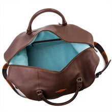 Caballero Large Travel Bag - Brown Leather w/ Blue Stitching by Pampeano Accessories Pampeano   