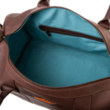 Caballero Large Travel Bag - Brown Leather w/ Blue Stitching by Pampeano Accessories Pampeano   