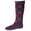 Diced Hose Wool Kilt Hose - Navy/Burgundy by House of Cheviot