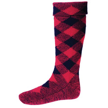 Diced Hose Wool Kilt Hose - Tartan Red/Navy by House of Cheviot Accessories House of Cheviot   