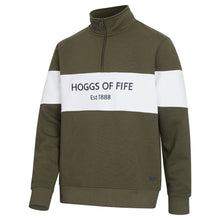 Dumfries 1888 Gents 1/4 Zip Sweatshirt - Lovat/White by Hoggs of Fife Knitwear Hoggs of Fife   