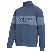 Dumfries 1888 Gents 1/4 Zip Sweatshirt - Sea Blue/Vintage Blue by Hoggs of Fife Knitwear Hoggs of Fife   