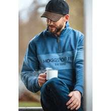 Dumfries 1888 Gents 1/4 Zip Sweatshirt - Sea Blue/Vintage Blue by Hoggs of Fife Knitwear Hoggs of Fife   