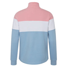 Dumfries 1888 Ladies 1/4 Zip Sweatshirt - Pink/White/Blue by Hoggs of Fife Knitwear Hoggs of Fife   