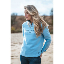 Dumfries 1888 Ladies 1/4 Zip Sweatshirt - Plain Blue by Hoggs of Fife Knitwear Hoggs of Fife   