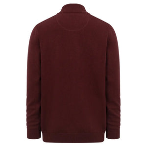 Falkirk Quarter Zip Pullover - Berry Red by Hoggs of Fife Knitwear Hoggs of Fife   