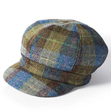 Harris Tweed Ladies Baker Boy Cap - Green Check by Failsworth Accessories Failsworth   