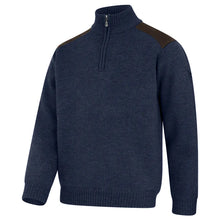 Hebrides II Zip Neck Windproof Pullover - Storm Blue by Hoggs of Fife Knitwear Hoggs of Fife   