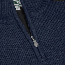 Hebrides II Zip Neck Windproof Pullover - Storm Blue by Hoggs of Fife Knitwear Hoggs of Fife   