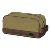 Hombre Washbag - Brown Leather & Forest Canvas w/Dark Green Stitching by Pampeano Accessories Pampeano   