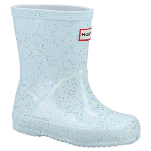 Kids First Classic Giant Glitter Rain Boots - Gentle Blue by Hunter Footwear Hunter   