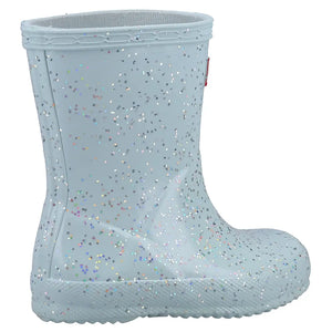 Kids First Classic Giant Glitter Rain Boots - Gentle Blue by Hunter Footwear Hunter   