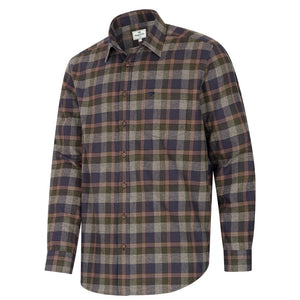 Kirkwall Brushed Flannel Check Shirt - Navy/Green Check by Hoggs of Fife Shirts Hoggs of Fife   