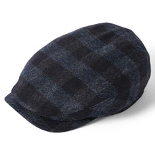 Longden Lambswool Check Flat Cap - Blue by Failsworth Accessories Failsworth   