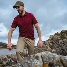 Largs Pique Polo Shirt Bordeaux by Hoggs of Fife Shirts Hoggs of Fife   