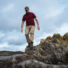 Largs Pique Polo Shirt Bordeaux by Hoggs of Fife Shirts Hoggs of Fife   