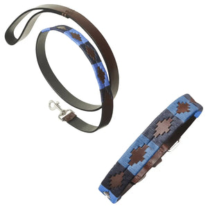 Leather Dog Collar & Lead - Azules by Pampeano Accessories Pampeano M / 50CM L / 2.5CM W Standard 