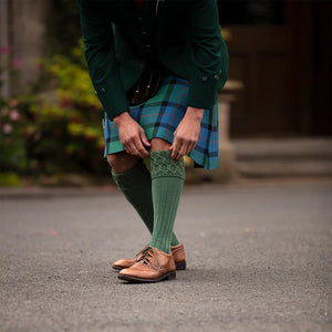 Lewis Wool Kilt Hose - Ancient Green by House of Cheviot Accessories House of Cheviot   