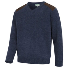 Melrose II Hunting V-Neck Pullover - Storm Blue by Hoggs of Fife Knitwear Hoggs of Fife   