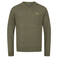 Merino V-Neck Sweater - Dark Olive by Blaser Knitwear Blaser   