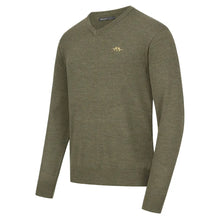 Merino V-Neck Sweater - Dark Olive by Blaser Knitwear Blaser   