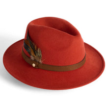 Northumberland Brushed Wool Felt Ladies Fedora - Ginger by Failsworth Accessories Failsworth   