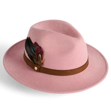 Northumberland Brushed Wool Felt Ladies Fedora - Pink by Failsworth Accessories Failsworth   