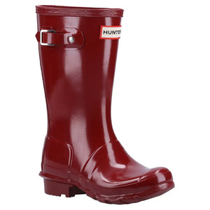 Original Gloss Children's Wellington Boots - Fall Red by Hunter Footwear Hunter   