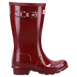 Original Gloss Children's Wellington Boots - Fall Red by Hunter Footwear Hunter   