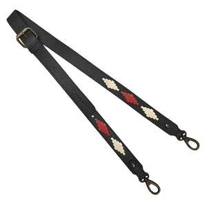 Skinny Black Leather Strap w/ Cream & Burgundy Stitching by Pampeano Accessories Pampeano   