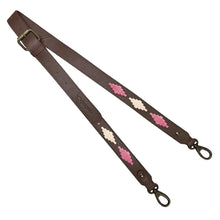 Skinny Brown Leather Strap w/ Pink & Cream Stitching by Pampeano Accessories Pampeano   