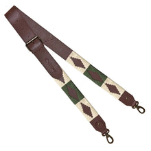 Standard Width Brown Leather Strap w/ Cream & Green Stitching by Pampeano Accessories Pampeano   