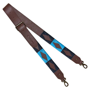 Standard Width Brown Leather Strap w/ Navy & Blue Stitching by Pampeano Accessories Pampeano   