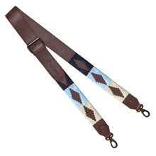 Standard Width Brown Leather Strap w/ Navy/Light Blue/Cream Stitching by Pampeano Accessories Pampeano   