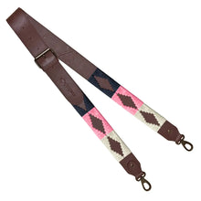 Standard Width Brown Leather Strap w/ Navy/Pink/Cream Stitching by Pampeano Accessories Pampeano   