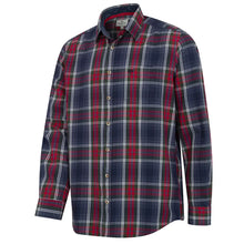 Taransay Plaid Twill Shirt - Navy/Green/Wine by Hoggs of Fife Shirts Hoggs of Fife   