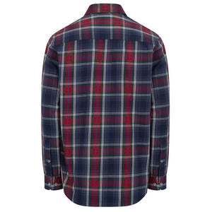 Taransay Plaid Twill Shirt - Navy/Green/Wine by Hoggs of Fife Shirts Hoggs of Fife   