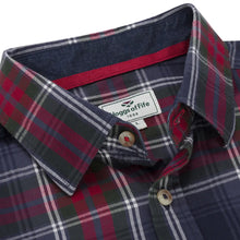 Taransay Plaid Twill Shirt - Navy/Green/Wine by Hoggs of Fife Shirts Hoggs of Fife   