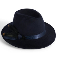 Wool Felt Ladies Fedora - Navy by Failsworth Accessories Failsworth   